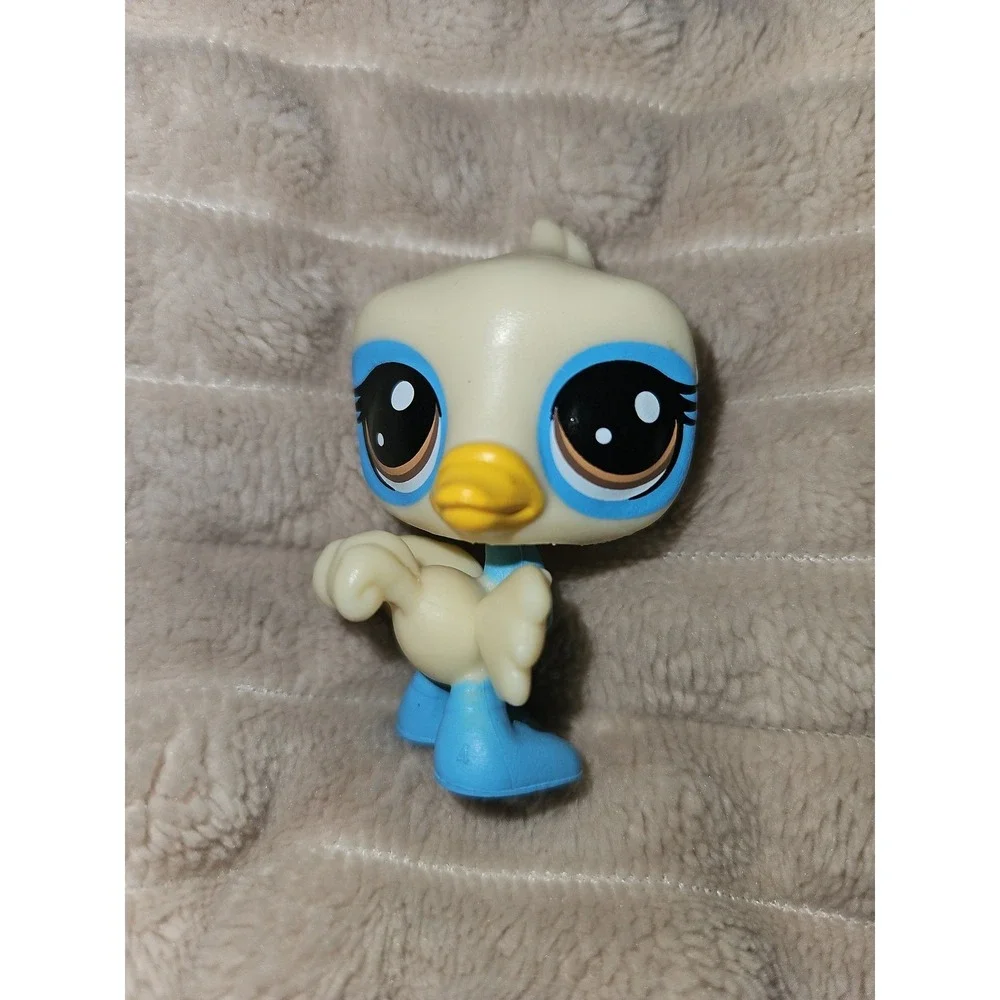 Littlest Pet Shop LPS #1-84 Azure Ostrich Bird White with Blue Eyes